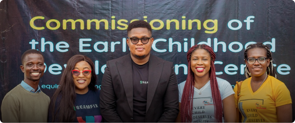 Seamfix Foundation team at the Commissioning of the Early Childhood Development Centre