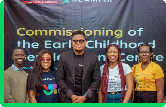 Seamfix and Slum2School teams at the commissioning of the Early Childhood Development Centre