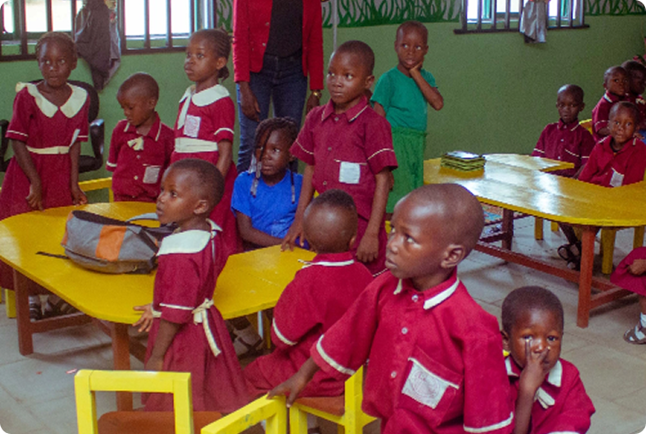 Pupils in a classroom at the Early Childhood Development Centre