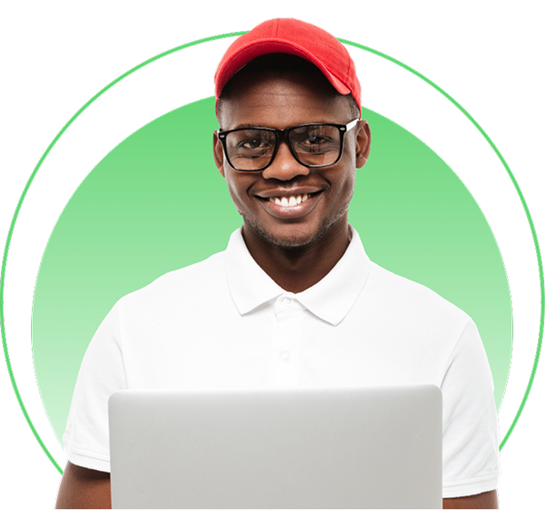 NextGen Academy learner with a laptop